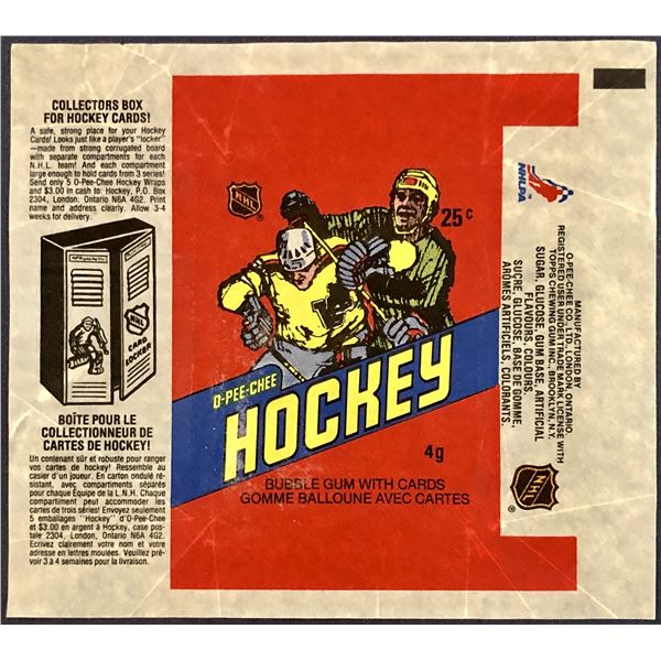 1981-82 O-PEE-CHEE NHL WRAPPER