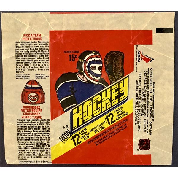 1977-78 O-PEE-CHEE NHL WRAPPER