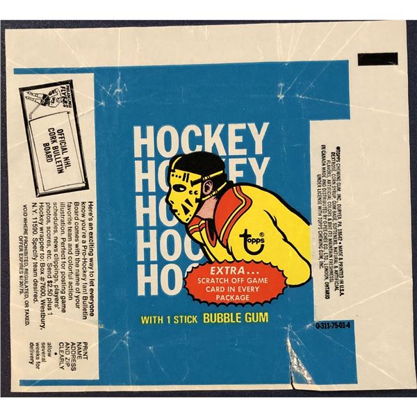 1974-75 TOPPS NHL HOCKEY WRAPPER