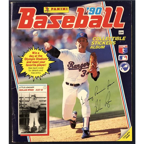 1990 PANINI BASEBALL STICKER ALBUM - NOLAN RYAN (HOF) COVER