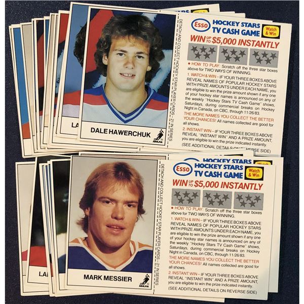 1983-84 ESSO NHL COMPLETE SET - 21 CARDS, ALL UNSCRATCHED