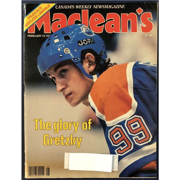 1982 MACLEAN'S MAGAZINE - WAYNE GRETZKY (HOF)