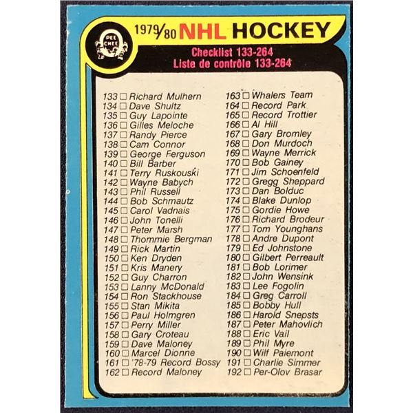1979-80 O-PEE-CHEE CHECKLIST