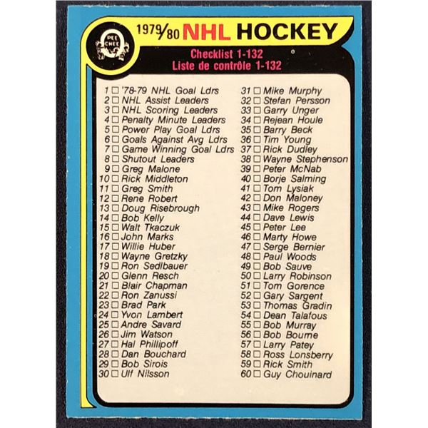 1979-80 O-PEE-CHEE CHECKLIST