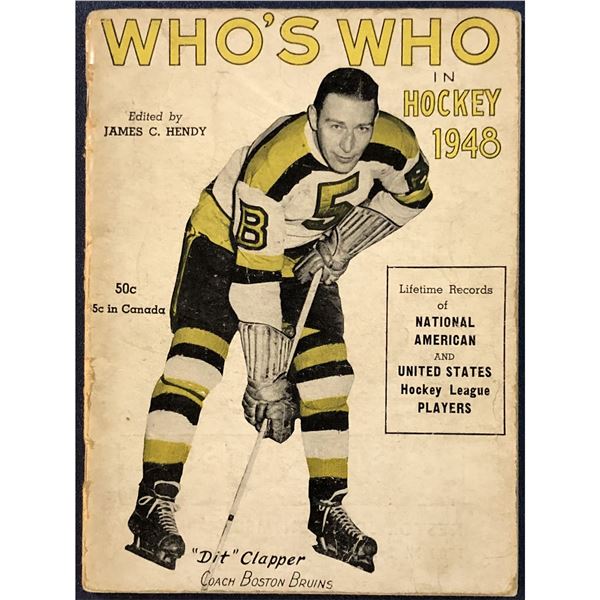 1948 WHO'S WHO IN HOCKEY - DIT CLAPPPER (HOF)