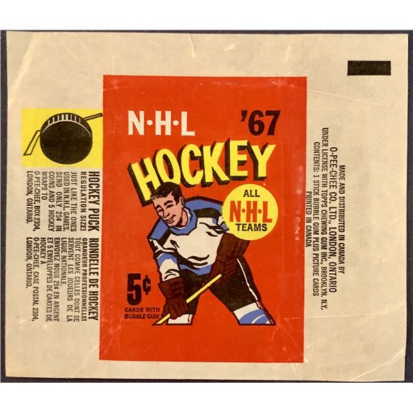 1966-67 O-PEE-CHEE NHL WRAPPER - BOBBY ORR ROOKIE YEAR