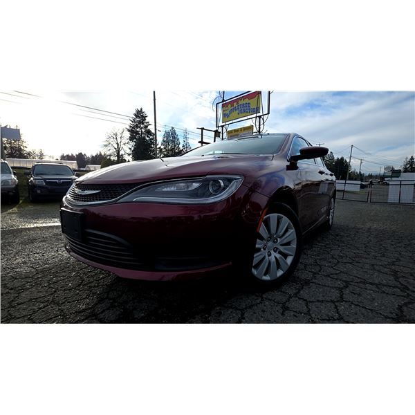 DUNCAN - 2015 CHRYSLER 200 RED, 53915 KM "NO RESERVE"  - D569515