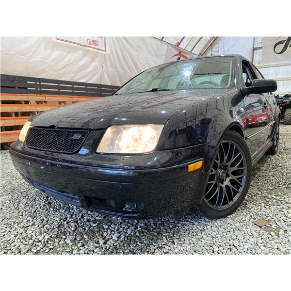 PARKSVILLE - 2002 VOLKSWAGEN JETTA BLACK  204674KMS "NO RESERVE"  - B028361