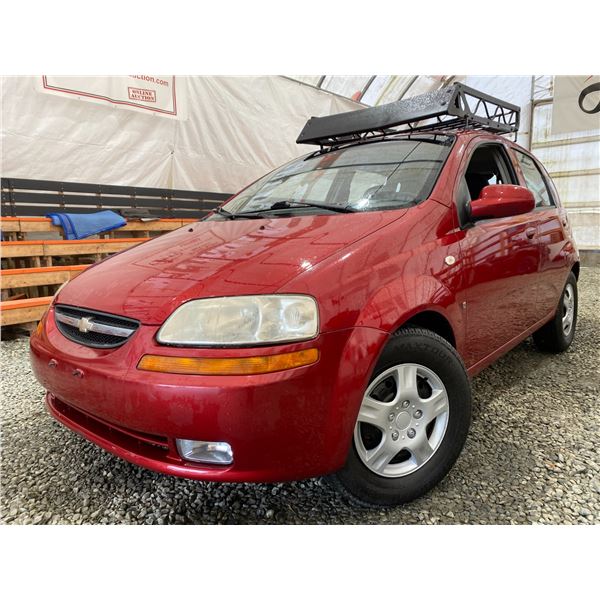 PARKSVILLE - 2007 CHEVROLET AVEO RED 249262 KMS -"NO RESERVE" - B720391
