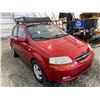 Image 9 : PARKSVILLE - 2007 CHEVROLET AVEO RED 249262 KMS -"NO RESERVE" - B720391