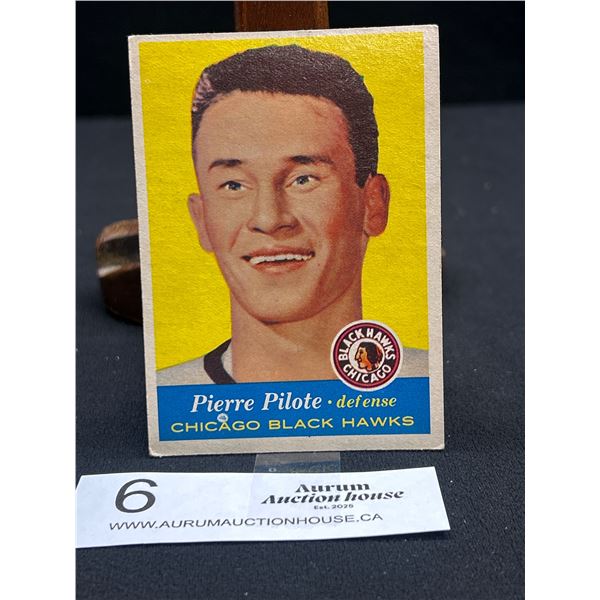 Pierre Pilote 1957 Chicago Blackhawks Trading Card