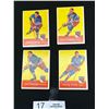 Image 1 : Lot of 4 1956-57 N.Y. Rangers Trading Cards: Camille Henry, Gerry Foley, Dave Creighton, Lou Fontina