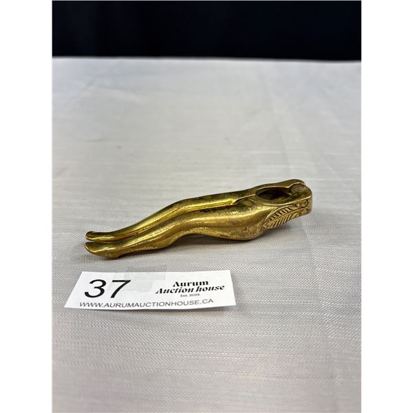 Vintage 1960's Solid Brass Ladies Legs Nut Cracker