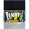 Image 1 : Vintage Lemmy Lemonade Embossed Metal Sign 25" x 9"