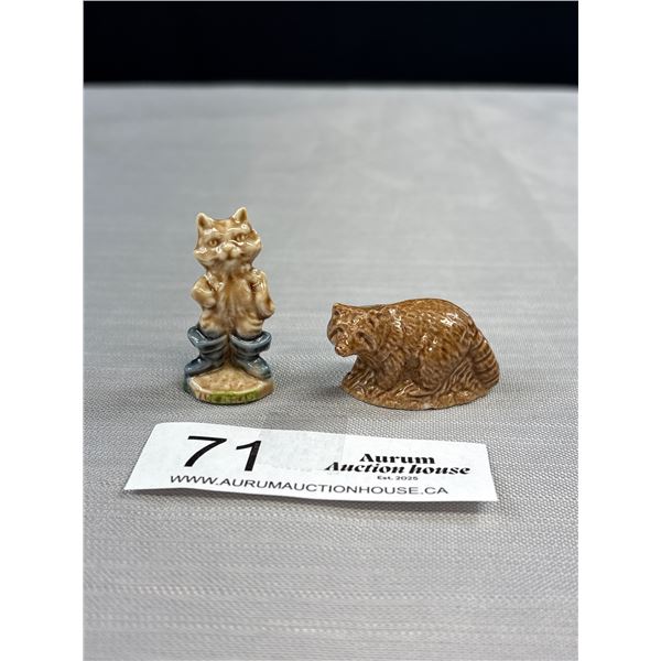 2 Wade Whimsies Figure Puss in Boots + Raccoon