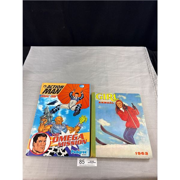 2 Kids Annual "Girl" 1963 + 1998 Action Man Bothin Good Condition