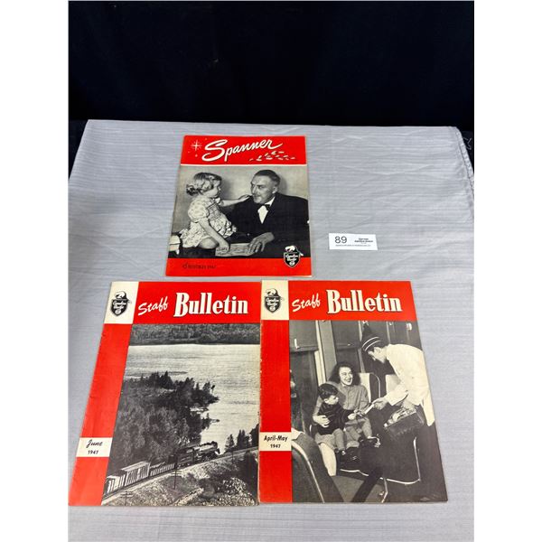3 1940s Canadian Pacific "Staff Bulletin Magazine"