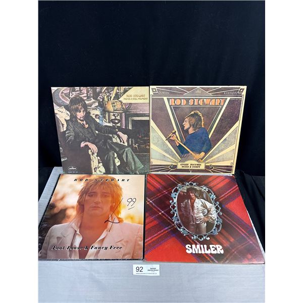 Lot of 4 Rod Stewart Records Smile, Every Picture Tells a Story, Etc
