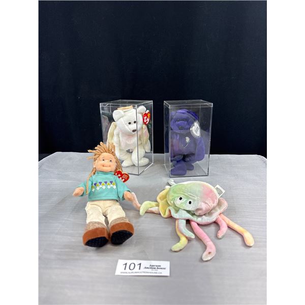 4 Beanie Babies - 2 Encased