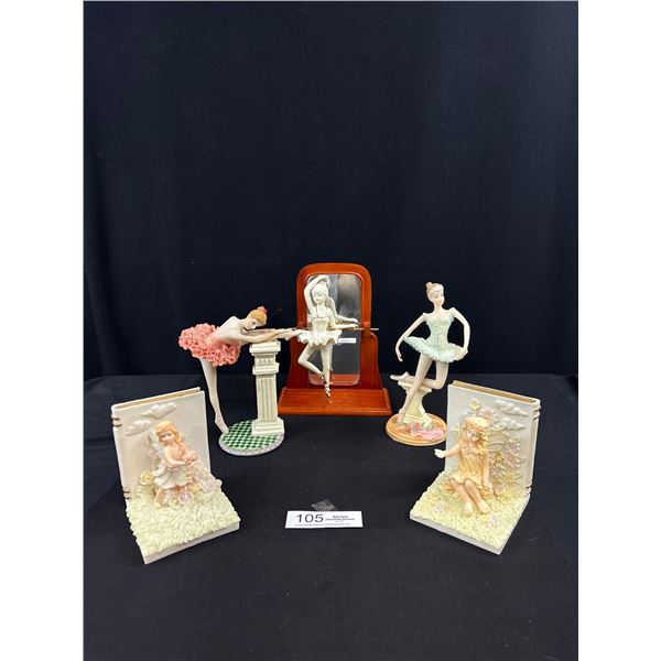 3 Ballet Figurines and a Set of Fairy Books