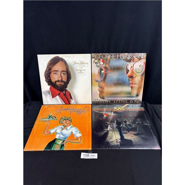 Lot of 4 Records in Holders American Graffiti, George Harrison, etc