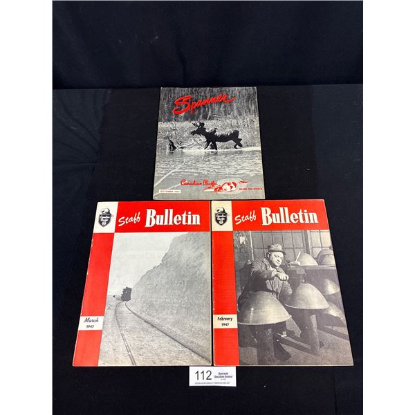 3 1940's "Canadian Pacific" Staff Bulletin Magazines