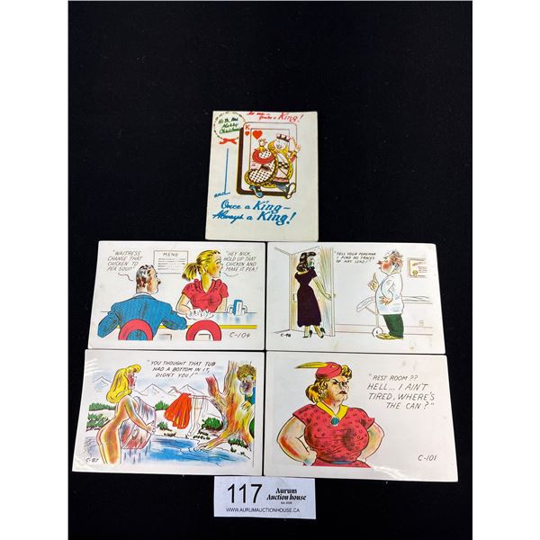 5 Vintage 40's-50's Postcards Humourous