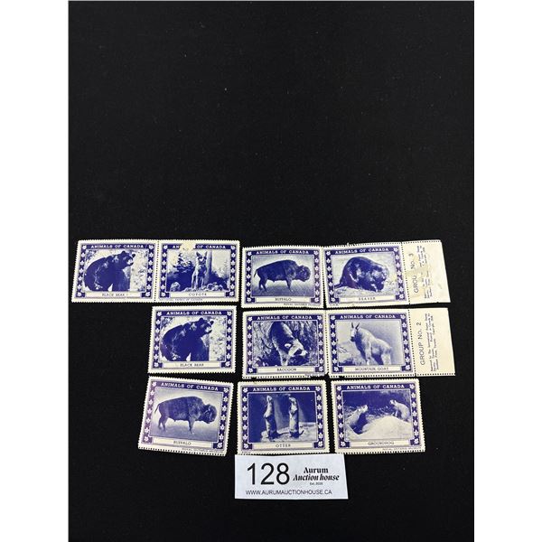 10 1939 Canadian Animal Poster Stamps