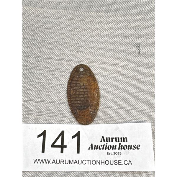 Stamped Mini Lords Prayer on Copper Penny