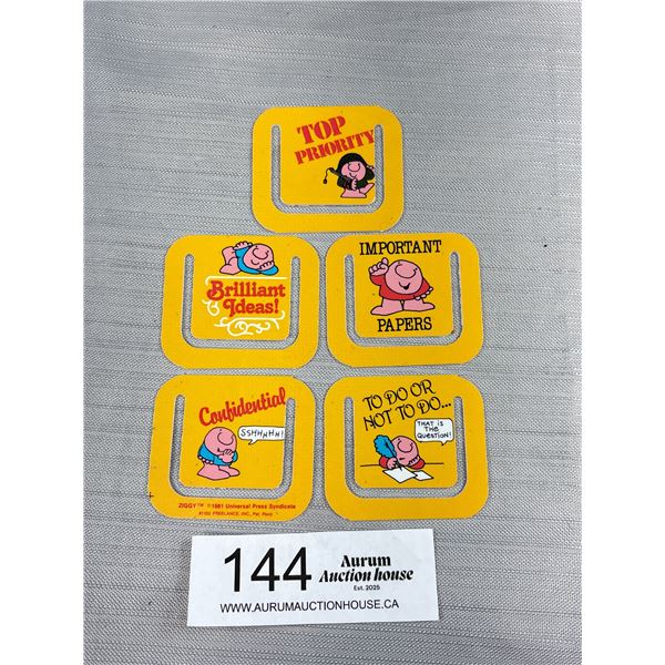 5 1981 "Ziggy" Character Bookmarks