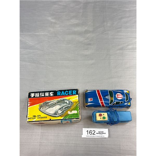 Vintage Racer Tin Toy Battery Operated in Original Box
