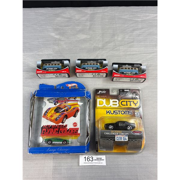 Lot of 5 Diecast Cars in Original Packages Hot Wheels etc