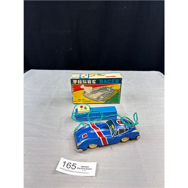 Vintage Racer Tin Toy Battery Operated in Original Box
