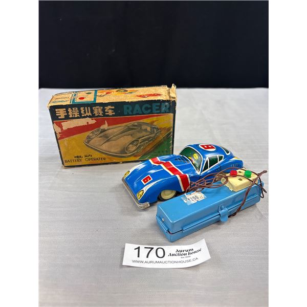 Vintage Racer Tin Toy Battery Operated in Original Box