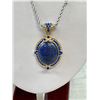 Image 2 : Genuine Lapis Pendant Necklace, Large Heavy