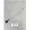 Image 4 : Genuine Lapis Pendant Necklace, Large Heavy