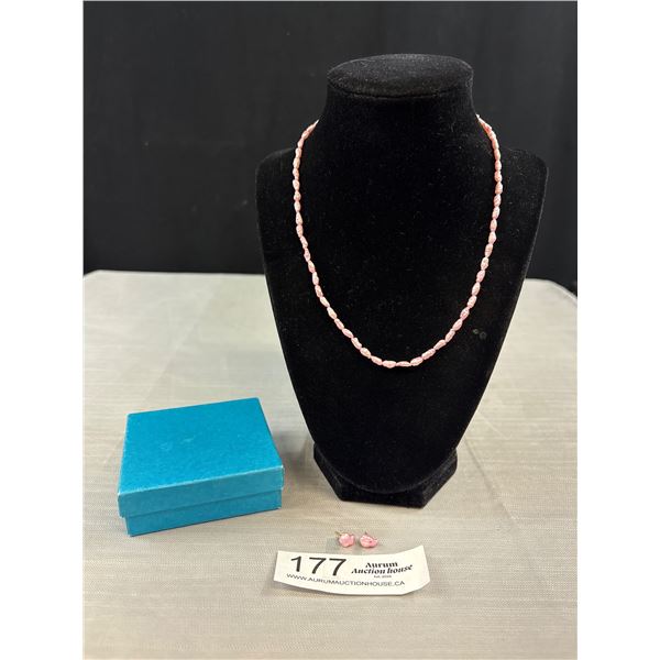 Very Lovely Vintage Genuine Pink Pearl Necklace