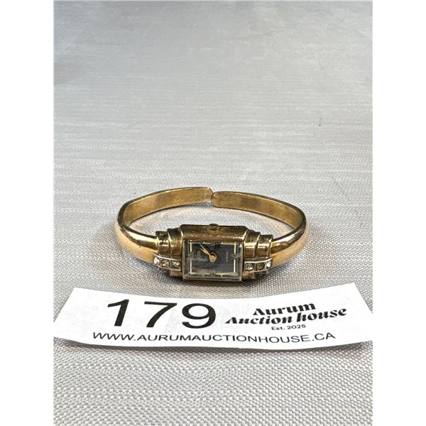 Gorgeous Antique Art Deco 1920's Cuff Watch Bangle, As Is.Beauty! Rolled Gold