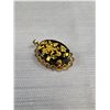 Image 2 : Antique Genuine Gold Flaks Encased in Lucite Pendant