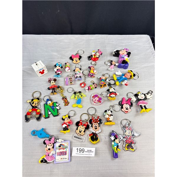 Large Lot of Mickey Mouse Disney Keychains