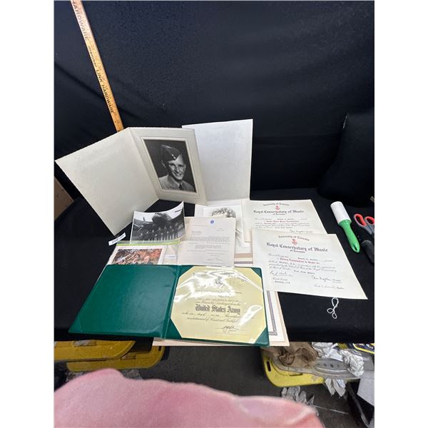 Military Collectibles - Army Discharge Papers, Letters, Photos, etc