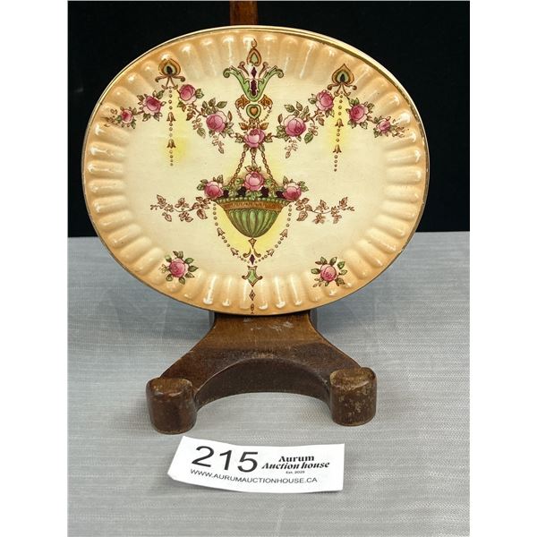 Antique Crown Devon Blush Ware Oval Teapot Stand Reg. 1911