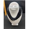 Image 1 : Stunning Multi Strand Statement Necklace w/ Fine, Black, Cylindrical Glass Beads & Bold Clasp
