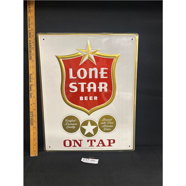 Vintage Lone Star Beer Embossed Advertising Sign