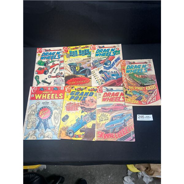 Lot of 7 Charlton Comics Drag N' Wheels