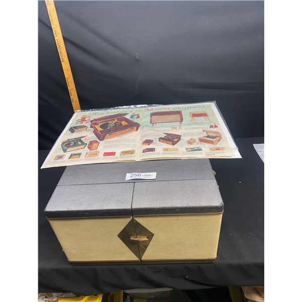 Vintage 1950's/60's Fleetwood StereoPhonic Record Player Never Used + 1950's Admiral Stereo Advertis