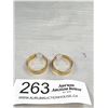 Image 1 : Antique Gold Tone Hoop Earrings Engraved