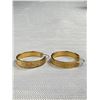 Image 2 : Antique Gold Tone Hoop Earrings Engraved
