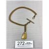 Image 1 : Antique Victorian Gold Tone Nugget Watch Chain Heavy