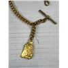 Image 2 : Antique Victorian Gold Tone Nugget Watch Chain Heavy